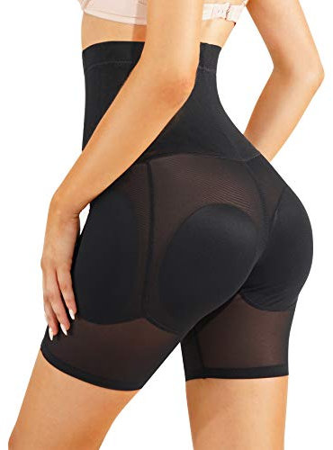 Gotoly Push Up Unterhose Damen Figurenformend Miederpant Miederhose Mit Bein Shapewear Bauchweg Miederslips Hohe Taille Bauchkontrolle Höschen Hüft Enhancer Nahtlose Unterwäsche (Schwarz, S)