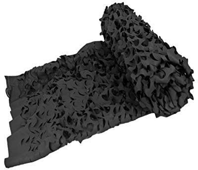 HYOUT Tarnnetz für den Innenbereich Abdeckung Sichtschutz Dekoration Tarnung Camouflage Netz für Wohnzimmer Kinderzimmer Freizeit Deko Freizeit Camping Jagd Bar, Schwarz, 2X2M
