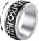 FindChic Spinner Ring Herren Anti Stress Ring Männer Nordische Runen Fingerring Edelstahl Drehring mit Geschenkebox für Geburtstag Weihnachten Silber, 60
