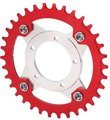 VGEBY Chain Ring Conversion Kit, 34T 104 BCD Electric Bike Conversion Chainring and Adapter for Bafang BBS01 BBS02 Mid Drive Motor(Red) Electric Bicycle Modification Accessories Ride