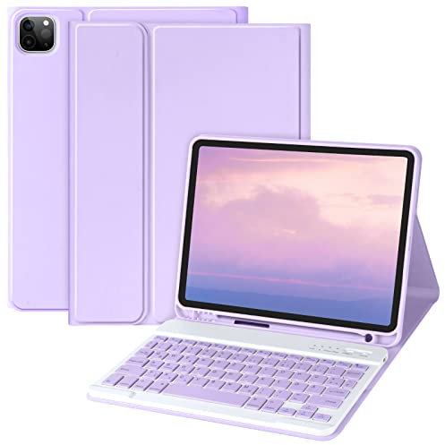 aMZCaSE Tastatur Hülle für iPad Air 5/4 Gen 10,9 und Pro 11 2024-2018, Abnehmbare Bluetooth Tastatur Mit Stifthalter für iPad 11 1/2/3 Gen