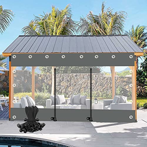 Tenda da Esterno Trasparente Telo Impermeabile In PVC da 0,5mm Pannelli Laterali Pergolati Trasparenti con Porta con Cerniera, per Veranda, Gazebo, Patio, Personalizzabile ( Colore : LxH , Dimensione