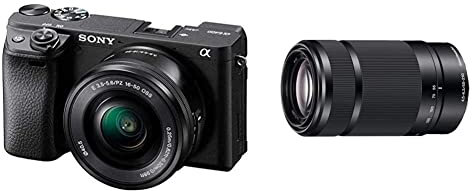 Sony Alpha 6400L - Kit Fotocamera Digitale Mirrorless con Obiettivo Intercambiabile SELP 16-50mm, Sensore APS-C, Video 4K HDR, Nero & SEL-55210B - Obiettivo con Zoom 55-210mm F4.5-6.3