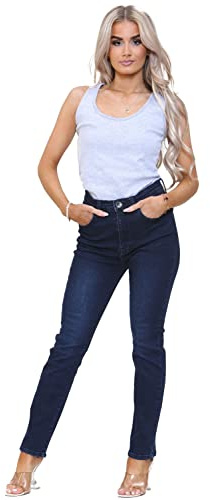 989Zé ENZO Womens Slim Straight Leg Jeans Stretch Cotton Denim Pants