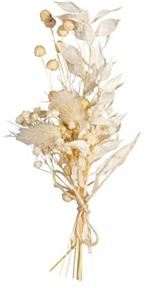 Rayher Trockenblumen-Strauß, elfenbein/hellbeige Töne, Mini-Strauß Trockenblumen, Bündel 18 – 20 cm, echte getrocknete Blumen, Trockenblumen Deko, 85491104