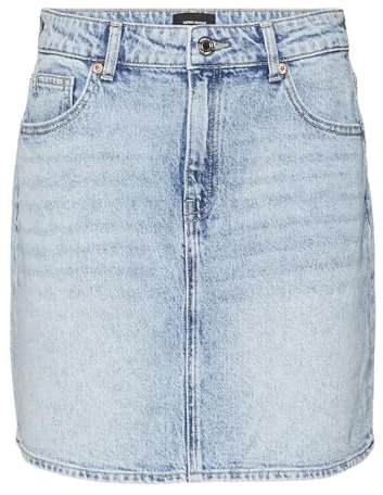 VERO MODA Vmtessa HR Short DNM Skirt Mix GA Noos Jupe en Jean, Bleu Clair, XS Femmes