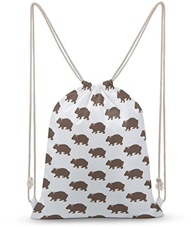 Ahdyr Wombats Muster, Kordelzug Rucksack, Strand, Sport, Tagesrucksack, Leinensack, Aufbewahrungstasche, Fitnessstudio, Reisen, Schultertasche mit Kordelzug
