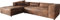 DELIFE Ecksofa Brom Lederimitat Braun 260x175 cm Recamiere Links