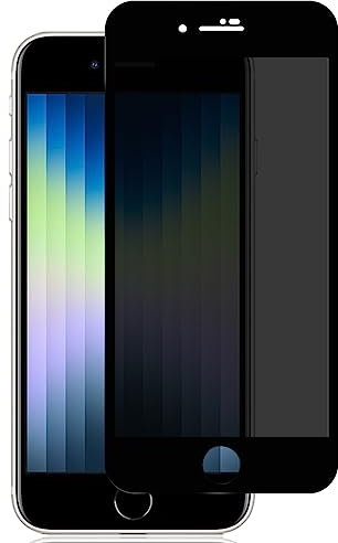 Jewloofa Verre Trempé Anti-espion pour iPhone SE 3 2022, Contenir 1 Pièce Film Protection Ecran de Confidentialité, Anti-rayures/Transparent HD, Protection écran pour iPhone SE 3 2022