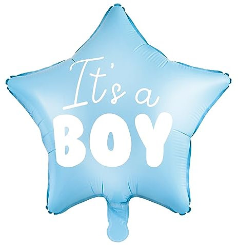 Folienballon 'It's a Boy' Ballon Baby Babyparty Geschlechts-enthüllungsparty Gender reveal Hallo Baby Dusche Willkommen Baby Luftballon Stern Blau ungefüllt Helium geeignet