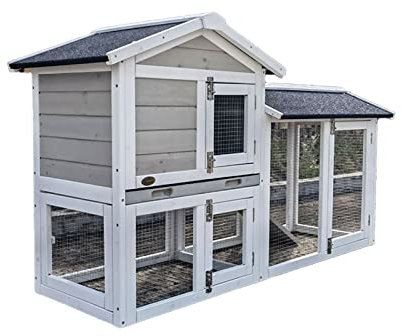 BinOxy Katzenhütte Pet Villa Outdoor Doppelschicht vergrößerter Raum Kaninchenkäfig Taubenkäfig Outdoor Hühnerkäfig Indoor Balkon Haustierhaus Katzenvilla