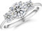 KRKC&CO Moissanite Ringe 3 Steine Verlobungsring Damen, 1,6 ct 3 Steine Eheringe, VVS1 D Farbe, 925 Silber Weißgold, Verlobung Verlöbnis Hochzeit Jubiläum Geschenk für Frauen, 53 (16.9)