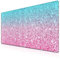Samgula MIAOLA0003 Gaming-Mauspad, Büro-Schreibtischunterlage, Glitzer, Rosa, extra große Mauspads, großes Mauspad, große Schreibtischunterlage, wasserdicht, rutschfeste Gummiunterseite, 35,4 x 40,9