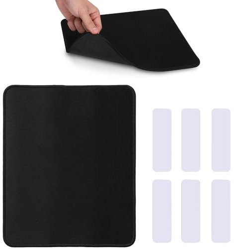 Nähmaschinen Fußpedal Polster 26 x 21 cm, mit 6 Stück Klebeverschlüssen Schwarze Nähmaschinen Fußmatte Rutschfestes Gummi Nähmaschinen Bodenpolster Zubehör für Damen Geschenk