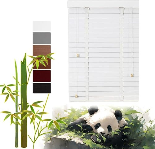 Bambusrollo Holzjalousien, Jalousie Holzjalousie, Holzjalousie 50mm Lamellen, Sonnenschutz/Sichtschutz, Fensterrollos, Für Tür Fenster Innen Außen, Anpassbare Jalousie-A-D-W120xH210cm/W47*H83inch