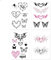 NATOSU 4 Stücke Y2k Style Temporäre Tattoo Schwarz & Pink Herz, Schmetterling, Spinne Muster Aufkleber Für Handgelenk, Körper, Brust, Bauch, Rücken