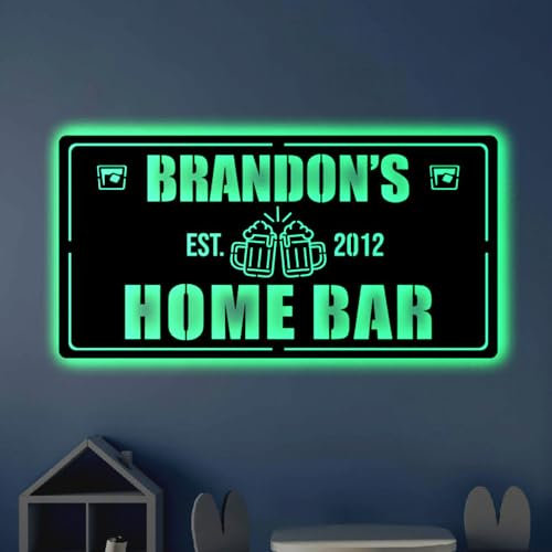 Personalisiertes LED Home Bar Metall Neon Schild/Leuchtende Wanddekoration/Home Bar Metall Wanddekoration/Bar Grill Neon Schild Dekor/Personalisierte Neon Metall Wandkunst