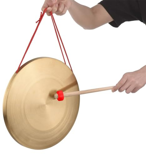 Tsffae Kupfer Gong 32 cm Hand Gong Cymbals Messing Kupfer Gong Chapel Opera Percussion Instrument Rundspiel Hammer