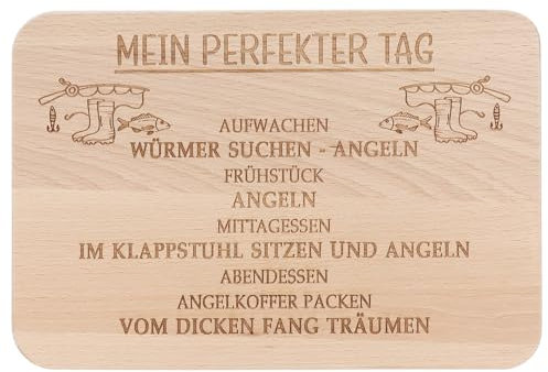 Spruchreif · Frühstücksbrettchen Kollegen · Brotzeitbrett mit Gravur · Geschenke für Freunde · Geschenk Angler
