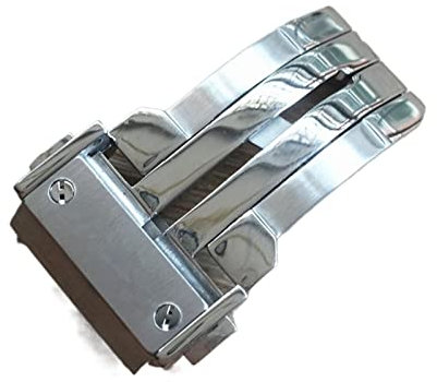 NIBOTT Uhrenarmband Edelstahlschnalle Fit for Hublot Fit for Fusion Fit for klassische Fit for Big Bang King Power Series Uhr Faltschließe 18mm20mm22mm24mm(Silver,22mm With logo)