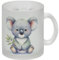 Sitzender Koala Glas Tasse Niedlicher Australischer Koala Tasse Süßes dasitzendes Tier Fauna Australiens Beuteltier Kaffeetasse
