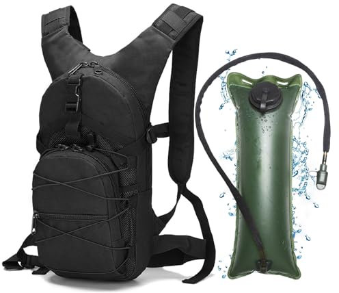 RAPIDSKY Taktischer Trinkrucksack, 3L Leichter Wasserbeutel, Wanderrucksack mit Wasserblase für Männer, Frauen, Radfahren, Laufen, Jagd