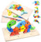 HOVIBU Holzpuzzle für Kleinkinder von 1-3 Jahren, Montessori Spielzeug ab 1 Jahr, Lernendes Pädagogisches Holzpuzzle-Spielzeug, Geschenk für 1 2 3 jährige Jungen und Mädchen - 4er-Pack