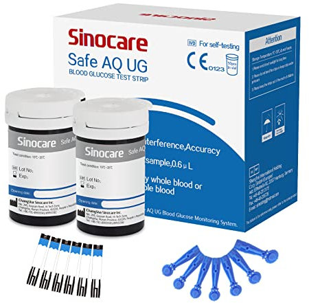 sinocare Safe AQ UG Blutzuckerteststreifen 50 für Selbsttest