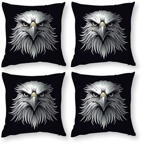 Bird Face 4er Set Kissenbezüge Mit Reißverschluss - Dekorative Kopfkissenbezüge Für Sofa, Schlafzimmer, Auto - Geeignet Für Allergiker 20x20