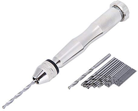 26-teiliges Spiralbohrer-Set, Handbohrer-Set, Mini-Elektrobohrer, Schraubstock, Handbohrwerkzeuge, Präzisions-Micro-Hand-Spiralbohrer-Set für Handbohrer, DIY, Holz, Schmuck,