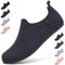 BARFULKER Hausschuhe Damen Herren Leichte Hüttenschuhe Rutschfest Pantoffeln Bequem Slip on Flache Home Slippers Unisex Haussocken Barfußschuhe Hausschuhsocken. Blau, 38 EU