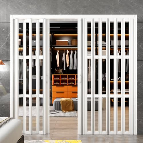 Falttür Falttüren Innentüren Schiebetür Einzel-/Doppel-Falttüren Für Den Innenbereich/Schrank/Türöffnung, 203 Cm Hoch, Schiebetür Für Speisekammer, Terrasse, Raumteiler, Tor, Wärmedämmung, Faltbar, Un