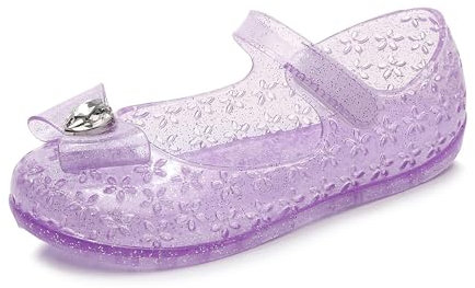 New front Ice Princess Scarpe Ballerina Bambina Scarpe da Principessa in Cristallo Sandali da Principessa per Bambine Jelly Bambine Sandali Fondo Morbido Halloween martedì Grasso Natale Viola 24