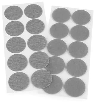 cyclingcolors Adhesivo Redondo Doble Cara Pegajoso Monedas Lunares Puntos Adhesivo Cintas Gancho Bucle para Materiales Enseñanza Escolar Uso Doméstico 10 pares 35mm, gris