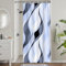 Uiiooazy Tenda Doccia Blu, Tenda da Doccia Astratta Geometrica Banda Linee Motivo Tenda per Doccia Antimuffa Impermeabile Tessuto in Poliestere Lavabile Tenda per Vasca da Bagno con 6 Ganci 90x180cm