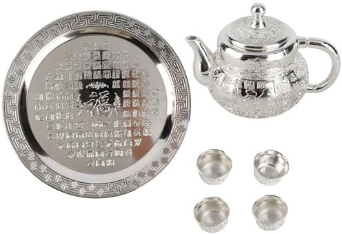 Retro Teapot Set, Exquisitely Carved Elegant Smoother Lines Coffee Pot Set