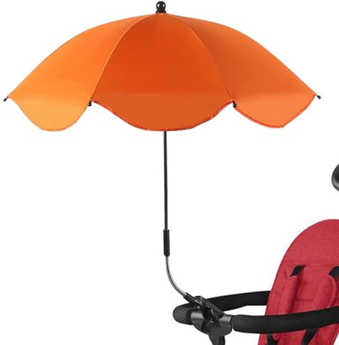 Parasol Anti Uv Poussette, Fixation Ombrelle Poussette Bebe conforts Avec Pince Flexible & Bras Réglable, Parapluie De Protection Solaire Pour Landauss,Fauteuil Roulant,Poussette