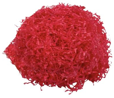 20g Red Shredded Tissue Paper for Hampers, Soft to The Touch, Ideal Hamper Filling, Christmas and Gift Packaging Filler