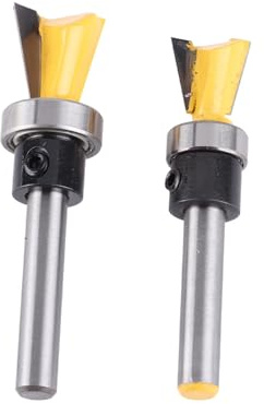 Generic Blätterschwanzrouter Bit, 2pcs/Set Dovetail Bit Joint Router Holzbearbeitung Cutter 1/4in Shank mit Lagerrouter 1/4 Shank Router Set für Woodworking