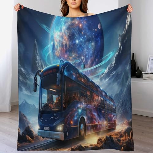 Bus Auto Decke Kuscheldecken Couchdecke, Übergroße Warme Super Weiche Schlafdecke Tagesdecke Flauschige Decke 150×200cm
