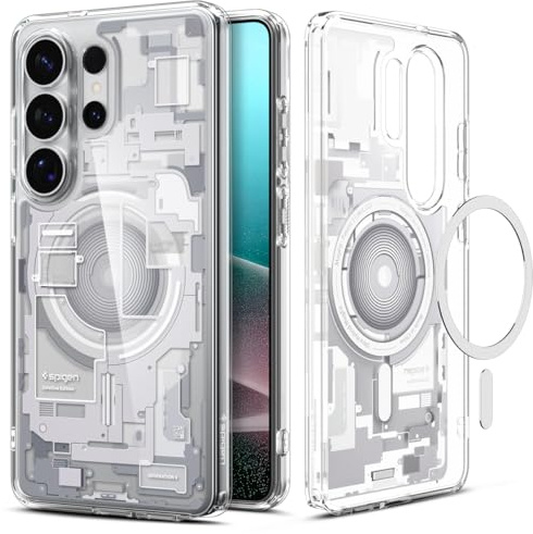 Spigen Ultra Hybrid MagFit für Samsung Galaxy S26 Ultra -Zero One White | Kompatibel mit MagSafe, DuraClear Tech, Anti-Yellowing, Air Cushion Tech, Militär-Grade Schutz, Spigen Signature Serie