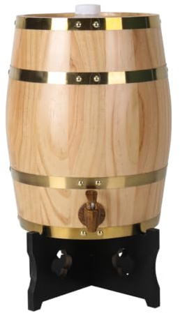 Vinfat, 5 l whiskyfat dispenser med stativ och kran, tomma trätunnor för hem hotell företag barer och kök, whisky