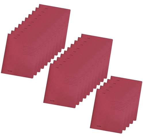Original Falken 25er Pack Recycling-Schnellhefter DIN A4 Intensivfarbe bordeaux. Made in Germany Blauer Engel Hefter Papphefter Kartonschnellhefter Schulhefter Pappordner Mappe Schulordner