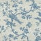 Textiles français Leinenstoff | Die hoheitsvollen Vögel Stoff - Denim Blau und Naturfarbe (Grundfarbe) | 100% Leinenstoff | Stoffbreite: 150 cm (pro Laufmeter)*