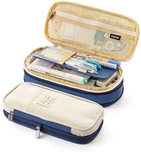 iSuperb Leinwand Mäppchen Skalierbar Etui Stifte Grosse Kapazität Federmäppchen Schulmäppchen für Mädchen, Junge, Teenage Stationery Organizer Bag