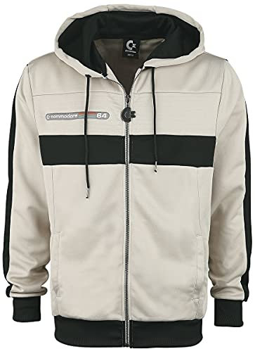 Commodore 64 C64 Logo Männer Kapuzenjacke beige/schwarz S