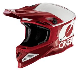 O'NEAL F-SRS Helmet 2T Motocross Helm I Leichter MX Enduro Helm Airflaps kompatibel I Crosshelm mit Coolmax Innenfutter & Doppel-D-Verschluss I Rot I Größe XXL