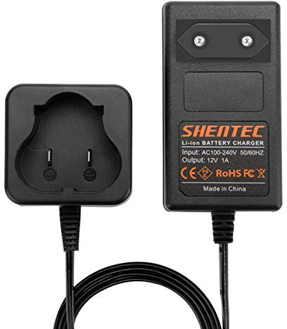 Shentec 12V Li-ion Caricabatterie compatibile con Batterie Black e Decker BL1110 BL1310 BL1510 LB12 LBX12 LBXR12 Batteria stile pod