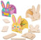 Baker Ross Korb-Bastelsets „Hase“ aus Holz (4 Stück) – Bastelidee zu Ostern für Kinder zum Gestalten und Dekorieren AT442