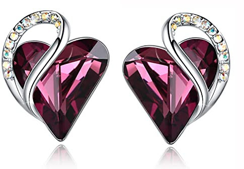 Leafael Infinito Corazón Amoroso, Piedra de Nacimiento con Cristales Curativos, Joyería Antialérgica, Regalos Originales, Plata